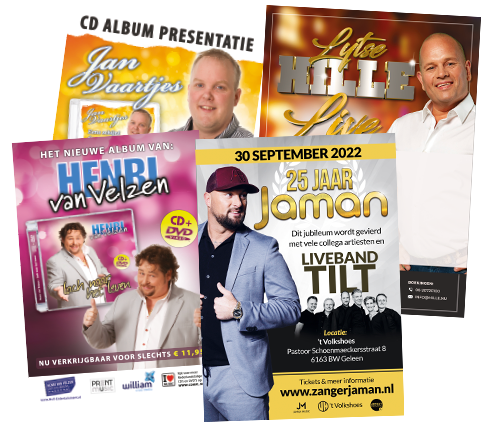 Artiestpromotie.nl uw adres voor het ontwerpen en drukken van posters!
