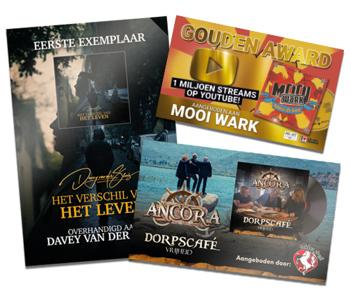 Artiestpromotie.nl ontwerpt en levert borden voor awards & presentaties!